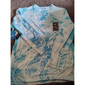 New Mens Realtree Aspect Fishing Repreve Long Sleeve Shirt Blue Size 2XL